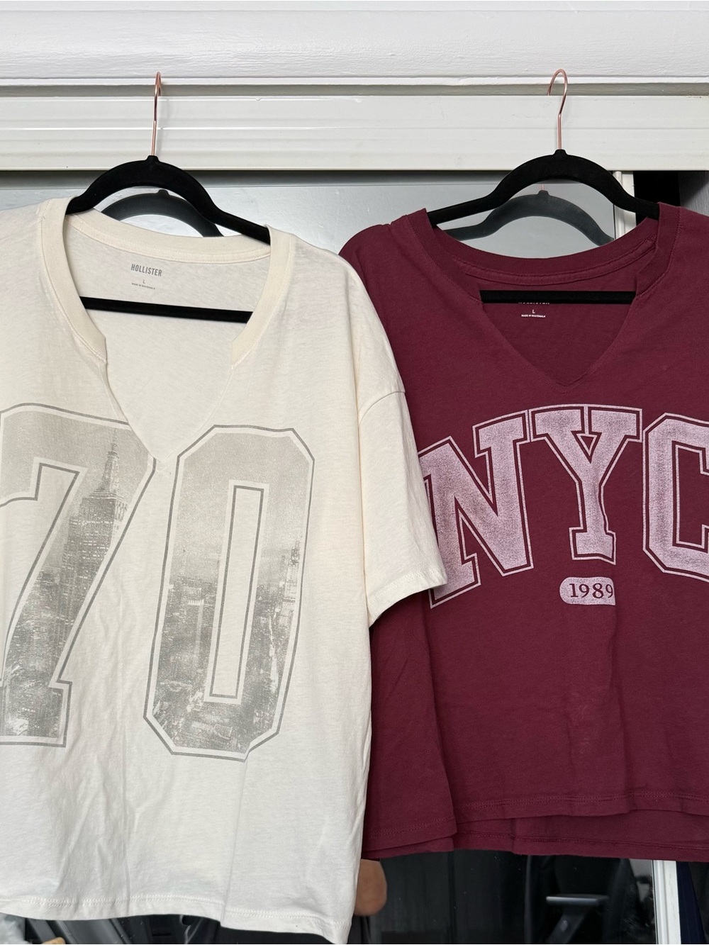 Hollister crop t shirts set of 2‎ - size large NWOT